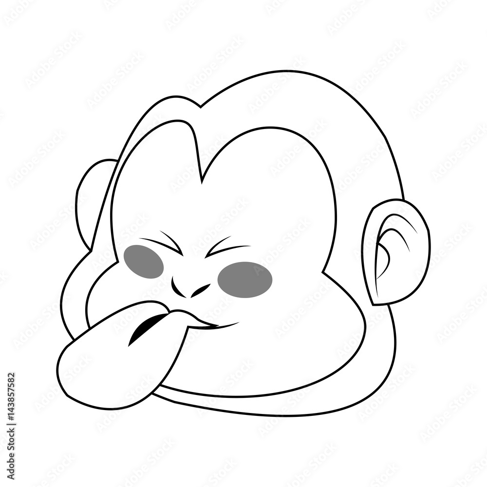 Fototapeta premium Monkey cartoon icon over white background. vector illustration