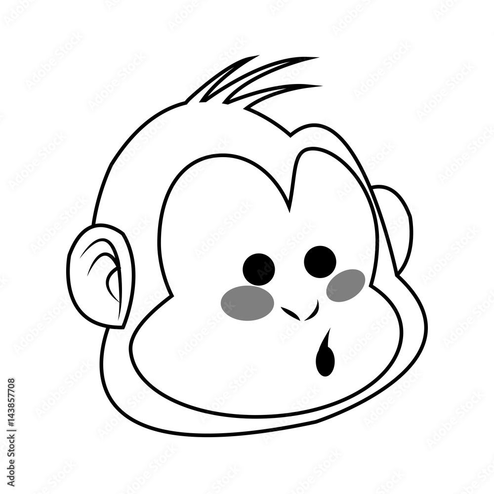 Monkey cartoon icon over white background. vector illustration