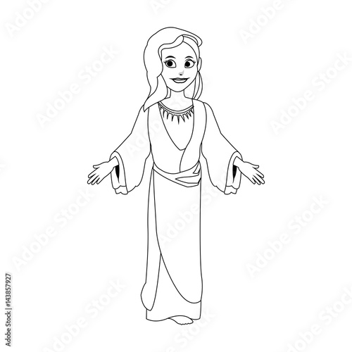 virgin mary icon over white background. vector illustration