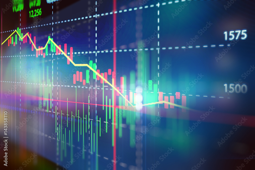 technical financial graph on technology abstract background