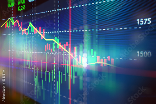 technical financial graph on technology abstract background