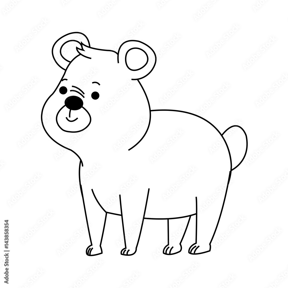 Fototapeta premium cute bear animal, cartoon icon over white background. vector illustration