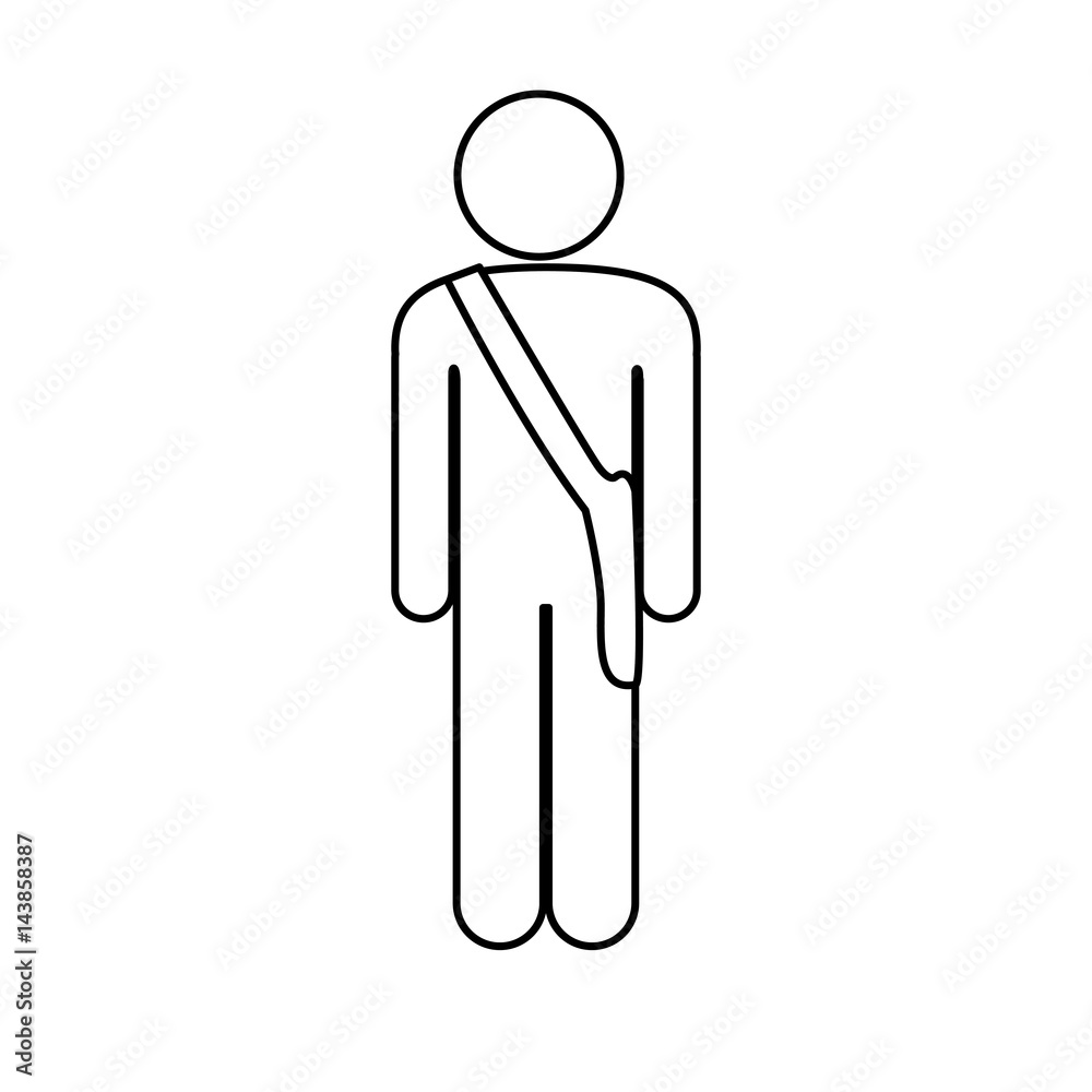 silhouette pictogram postman with briefcase vector illustration silhouette pictogram postman with briefcase vector illustration