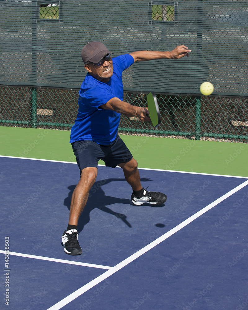 Male Pickleball Player in Action