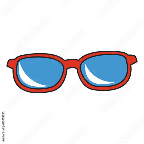glasses icon over white background. colorful design. vector illustration