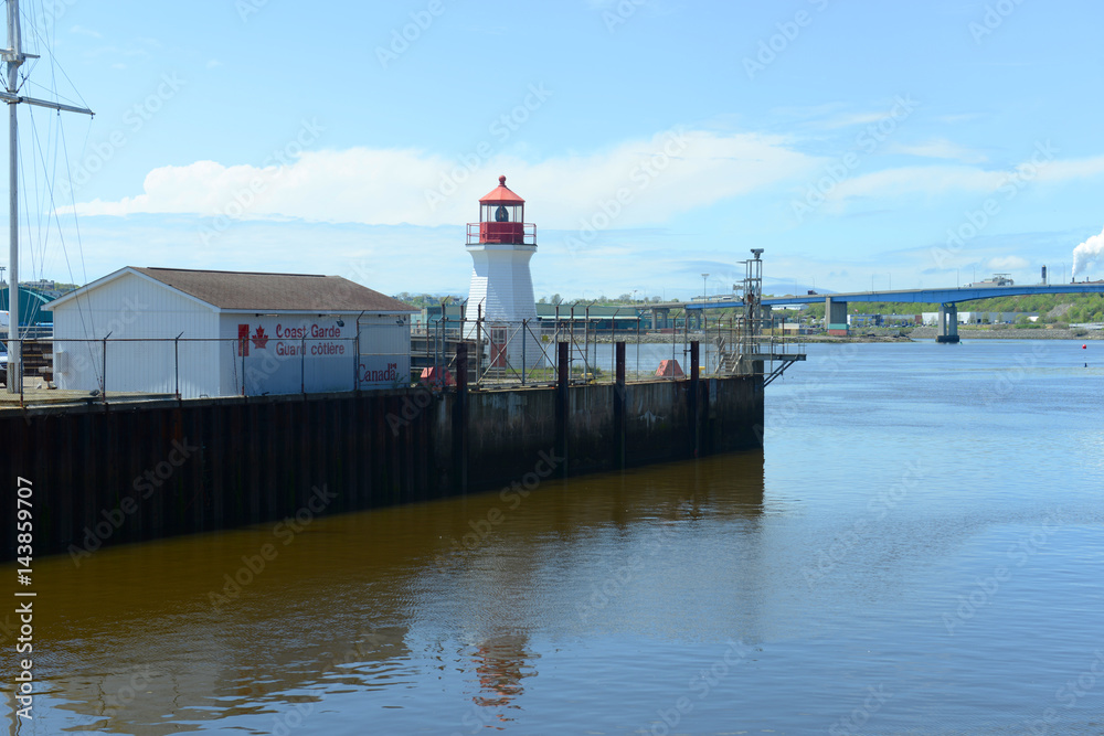 Saint John Coast Guard Base Lighthouse in Saint John Harbour, Saint John, New Brunswick, Canada.