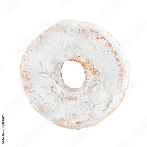 Close-up donut in powdered sugar