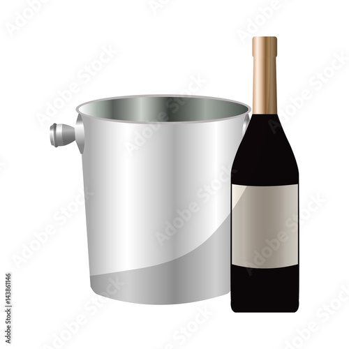 wine bottle icon over white background. colorful design. vector illustration