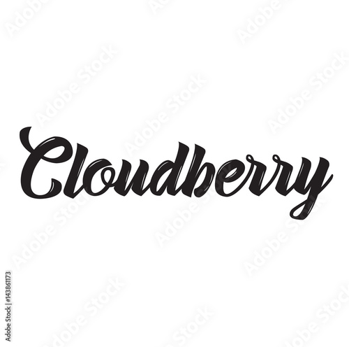 cloudberry, text design. Vector calligraphy. Typography poster.