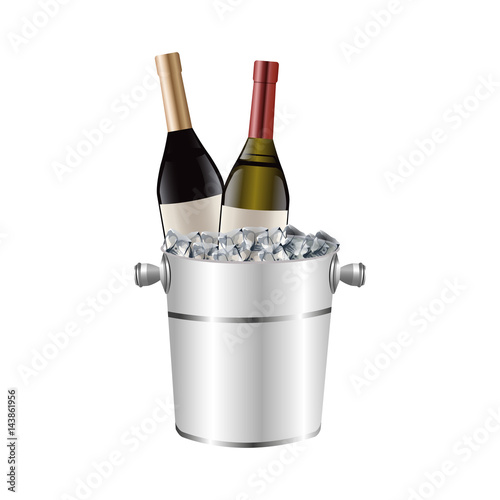 wine bottle icon over white background. colorful design. vector illustration