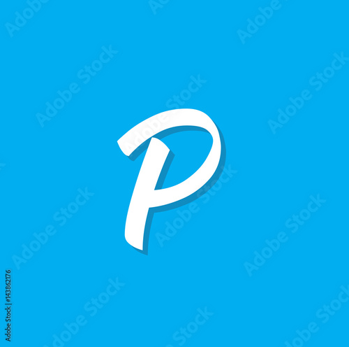 p letter, text design. Vector calligraphy. Typography poster.
