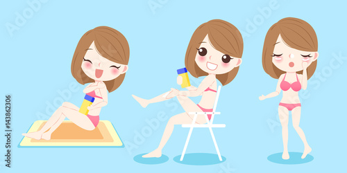 woman with sunscreen