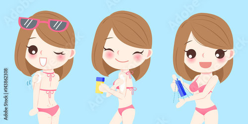 woman with sunscreen