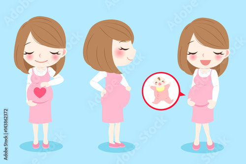 cartoon pregnant woman