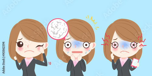 businesswoman with eye pain