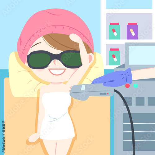 woman with armpit plucking