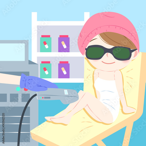 woman with shaving leg