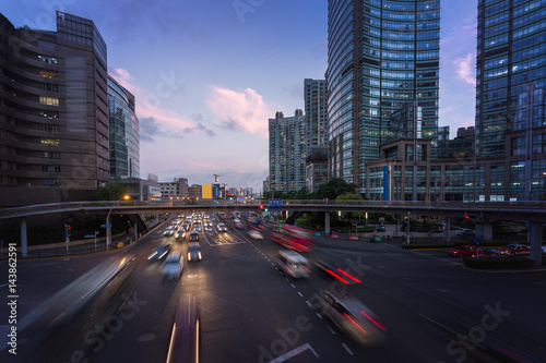 Shanghai, China, urban road traffic