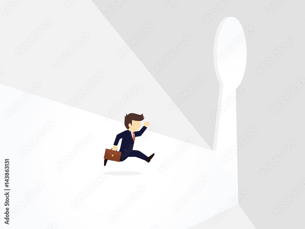 Cartoon working little people going towards huge keyhole. Vector illustration for business design and infographic. Cartoon working little people going towards huge keyhole. Vector illustration for business design and infographic.