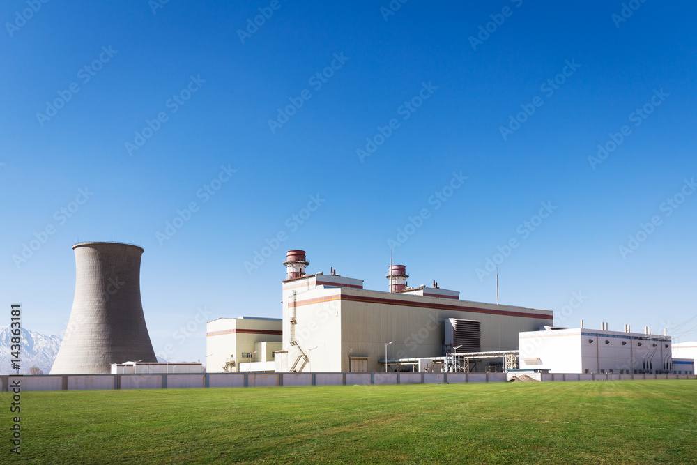 power plant in country in blue sky power plant in country in blue sky