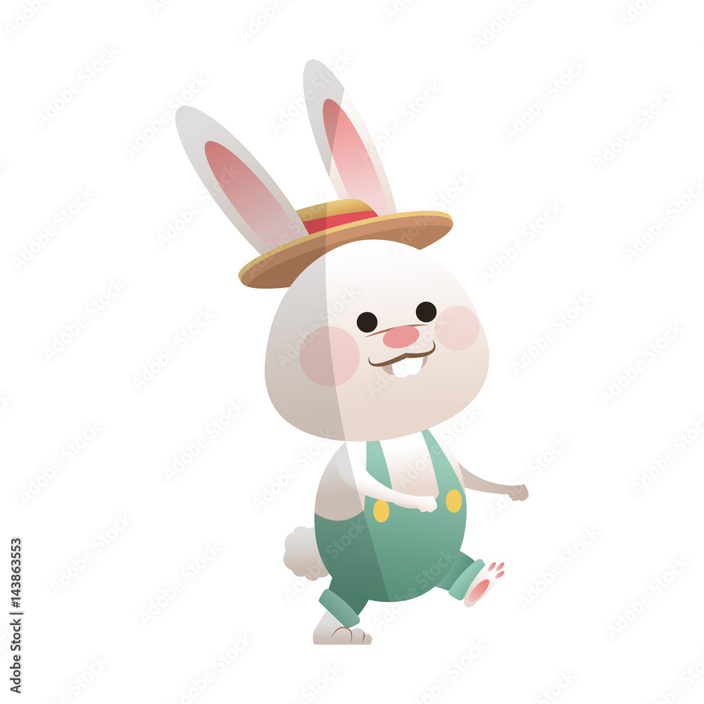 cute rabbit, cartoon icon over white background. colorful design. vector illustration