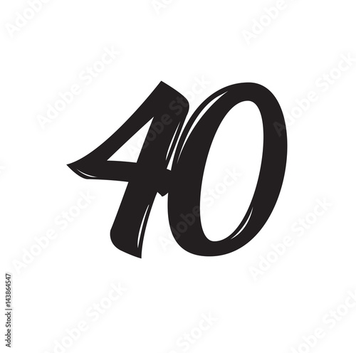 40, text design. Vector calligraphy. Typography poster.