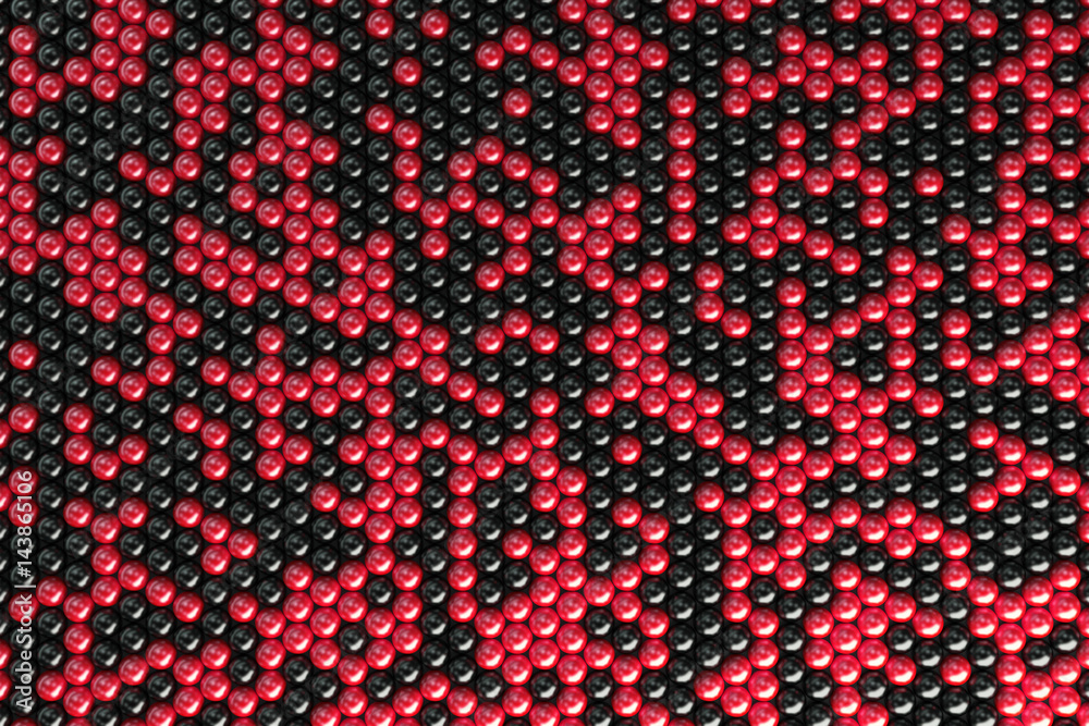 Pattern of black and red spheres