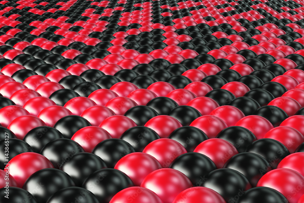 Fototapeta premium Pattern of black and red spheres