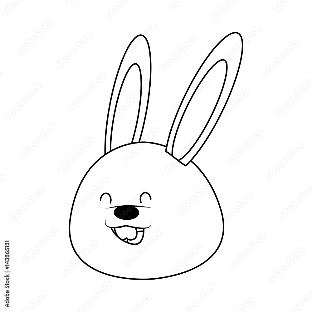 cute rabbit icon over white background. happy easter concept. vector illustration cute rabbit icon over white background. happy easter concept. vector illustration