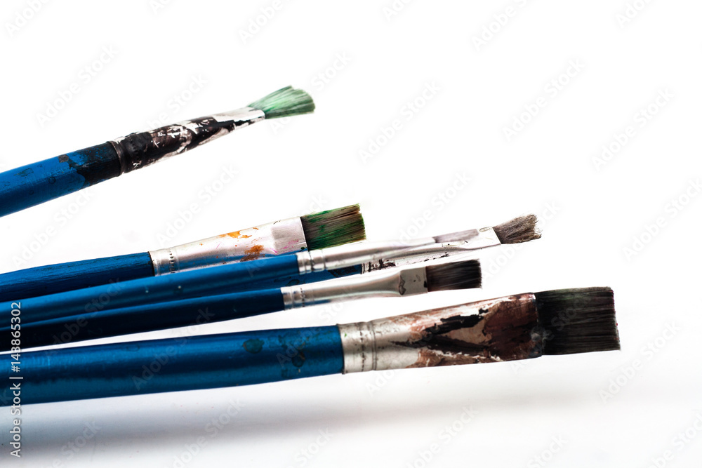 Obraz premium Selective focus, close up view of paint brush