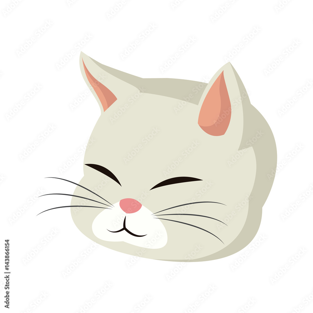 cat cartoon icon over white background. colorful design. vector illustration