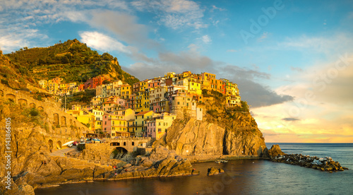 Sunset over Manarola, Cinque Terre, Italy