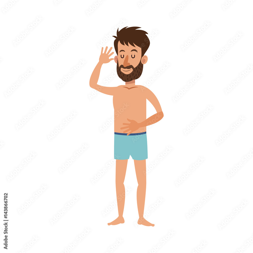 Man with rest position, cartoon icon over white background. colorful design. vector illustration Man with rest position, cartoon icon over white background. colorful design. vector illustration