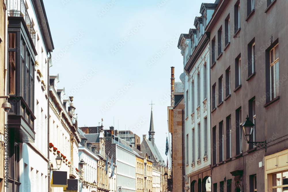 Beautiful street view of  Old town in Antwerp, Belgium, has long been an important city in the Low Countries, both economically and culturally.
