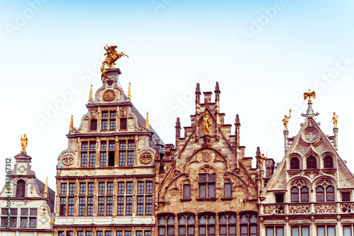 Beautiful street view of Old town in Antwerp, Belgium, has long been an important city in the Low Countries, both economically and culturally.
