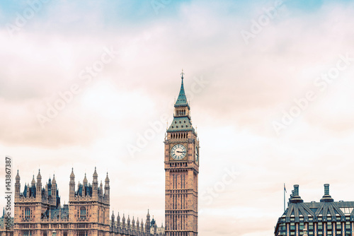 Traditional view of Big Ben in London  United Kingdom