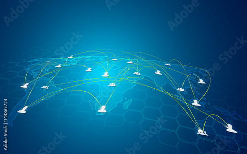 social networking connection communication technology concept background