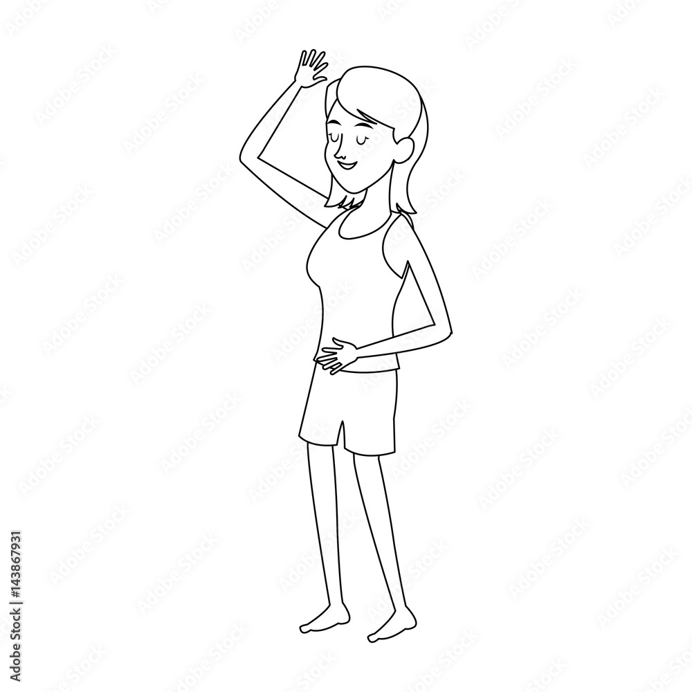 slepping woman, cartoon icon over white background. vector illustration slepping woman, cartoon icon over white background. vector illustration