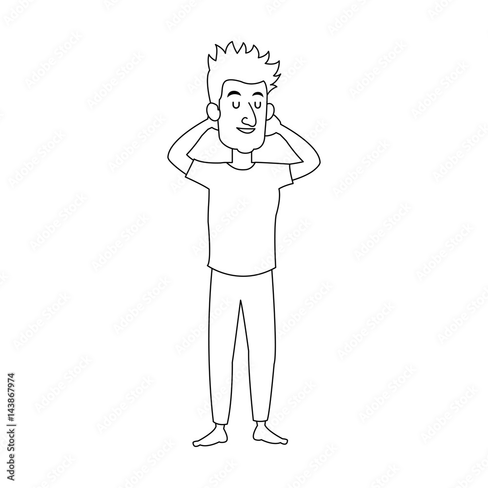 slepping man, cartoon icon over white background. vector illustration slepping man, cartoon icon over white background. vector illustration