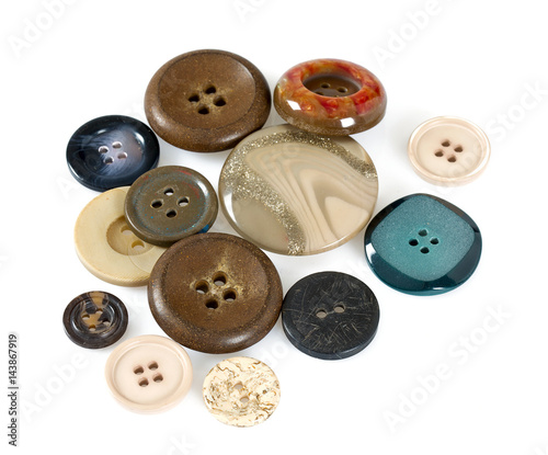 sewing buttons isolated on white