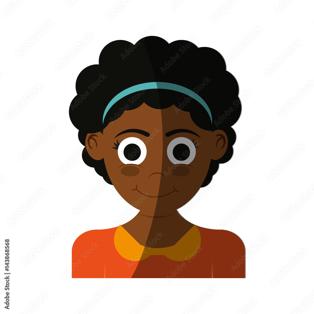 happy girl face, cartoon icon over white background. colorful design. vector illustration happy girl face, cartoon icon over white background. colorful design. vector illustration