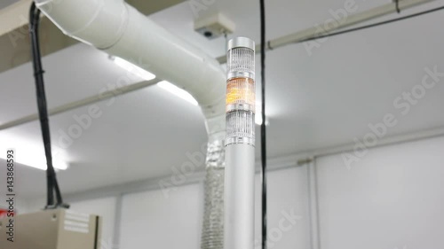 Warning light alarm for machine working 