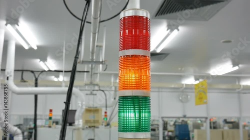 Warning light alarm for machine working 