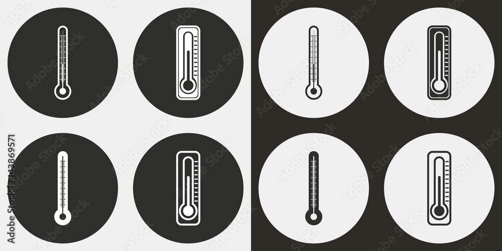 Thermometer icon set. Thermometer icon set.