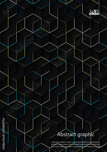 Graphic illustration with geometric pattern. Eps10 Vector illustration.