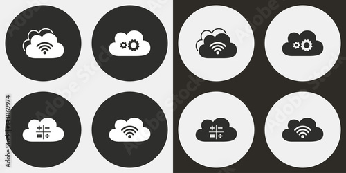 Cloud computing icon set.
