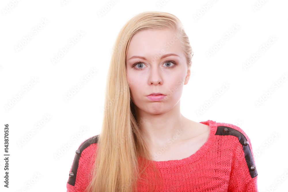 Fototapeta premium Portrait of blonde, charming teenage girl