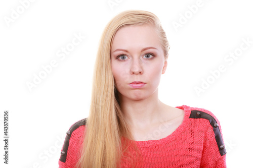 Tableau sur toile Portrait of blonde, charming teenage girl