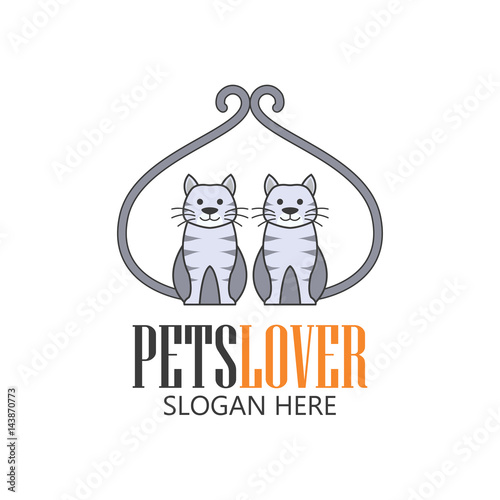 pets shop, pets care, pets lover logo with text space for your slogan / tagline, vector illustration