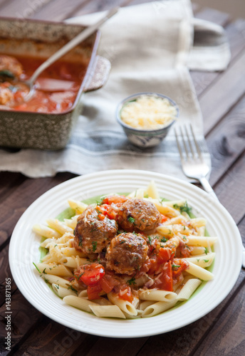Pasta and Meatballs with Sauce